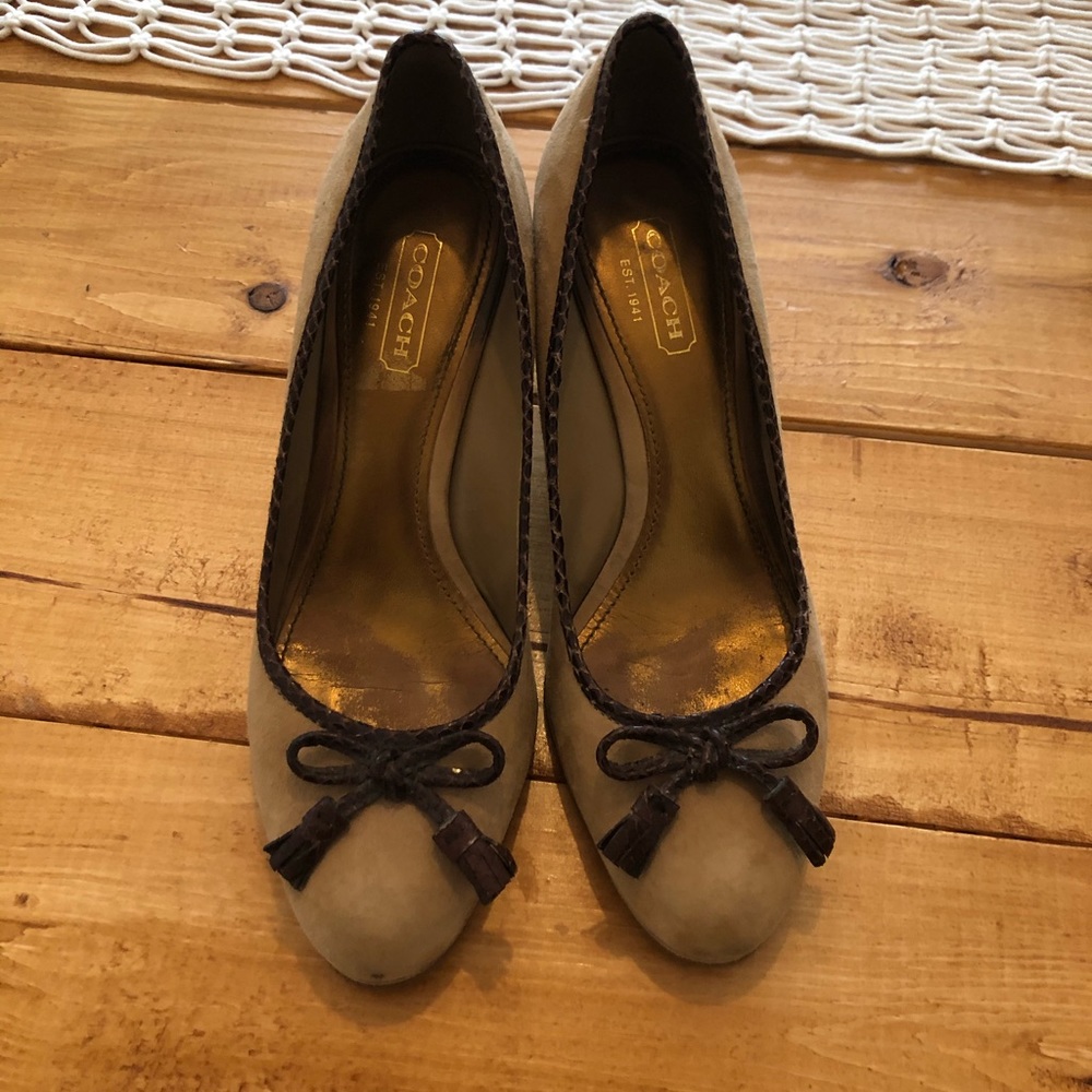 Cute Suede Coach Wedges